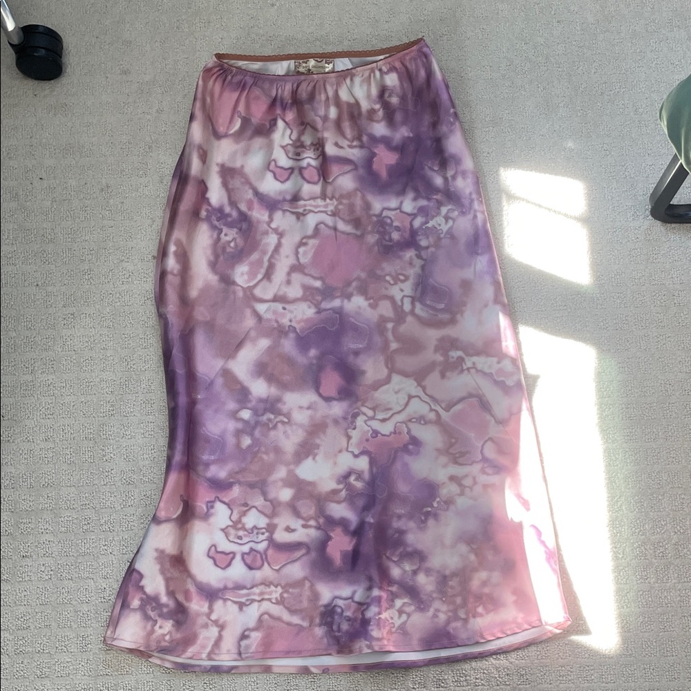 Elegant Purple Tie-Dye Skirt